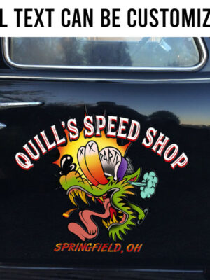 2 Pcs Personalized Old Chool Garage Hot Rod Garage Weirdo Kustom Kulture Vinyl Stickers