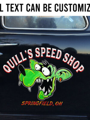 2 Pcs Personalized Rat Fink Face Hot Rod Garage Vinyl Stickers