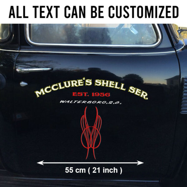 2 Pcs Personalized Pinstripe Hot Rod Garage Lettering Speed Shop Decals For Cars