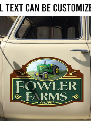 2 Pcs Personalized John Deere Farm Ranch Truck Truck Lettering Vinyl Sticker