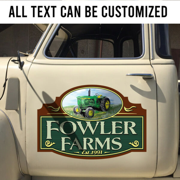 2 Pcs Personalized John Deere Farm Ranch Truck Truck Lettering Vinyl Sticker