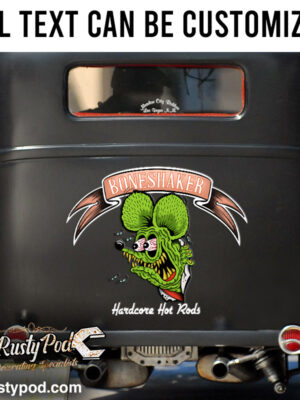 2 Pcs Personalized Rat Fink Hardcore Hot Rods Vinyl Sticker