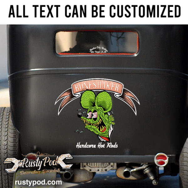 2 Pcs Personalized Rat Fink Hardcore Hot Rods Vinyl Sticker
